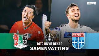  HEERLIJK BEKERDUEL: ZEVEN GOALS met een KETSER VAN DE KEEPER 🫣 | Samenvatting N.E.C. -  PEC Zwolle