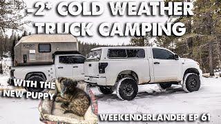 -2 F COLD WEATHER Camping In The Mountains With New Puppy In The RCSB Tundra - WEEKENDERLANDER EP 61