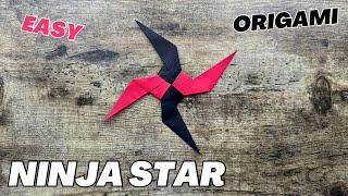 NINJA STAR ORIGAMI WEAPON CRAFT TUTORIAL | HOW TO MAKE SHURIKEN NINJA STAR EASY ORIGAMI WORLD ART