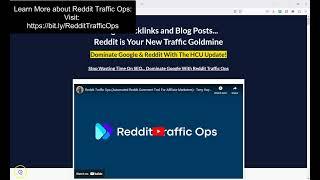 Reddit Trafffic Ops Review & Bonus - How To Get Traffic From Reddit For Free