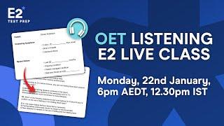 FREE OET Listening LIVE Online Class - Sample Questions & Answers!