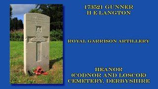 Gunner Hiram Edwin Langton  ~ Codnor Cemetery