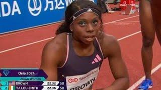 Wow! Brittany Brown  Wins 200m Oslo Diamond League Beats Shericka Jackson and Marie Josee Talou