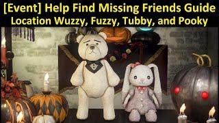 Location Wuzzy, Fuzzy, Tubby, and Pooky, Guide Halloween Event Quest Help Find Missing Friends