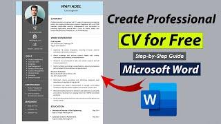 Create Best CV for Free in MS Word | Free Download CV Format 2025