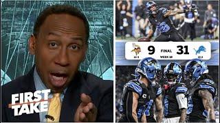 FIRST TAKE | NFL World owes Lions an APOLOGY! - Stephen A. rips Vikings after 31-9 loss to Lions