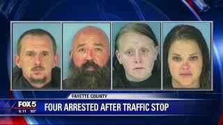 Four arrested in Fayette County after traffic stop