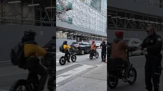 Cop Tells Delivery Cyclists How Traffic Lights Work. #shorts #Toronto