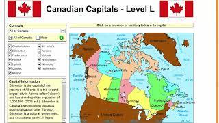 Learn the capitals of Canada! - Geography Tutorial Game - Learning Level