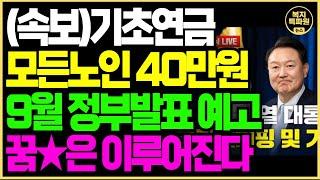 (속보) 기초연금 모든 노인 40만원 지급! 드디어 9월에 결정 됩니다!