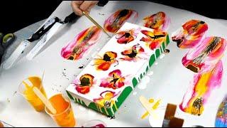 Amazing Flower Dip Technique with OIL and ACRYLIC Paint!