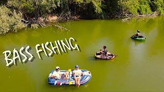 RARE SPECIES CAUGHT WHILE BASSFISHING! Lake Fishing with Belly Boat using Softbaits & Topwater lures