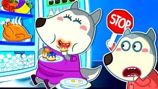 Stop, Mommy Wolf! Don't Overeat! - Stories About Mommy Wolf Family | Cartoons for Kids