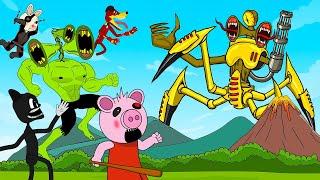 Siren Head Spider Gold, Cartoon Cat, Piggy, Siren Hulk - Piggy Animation - GV Studio