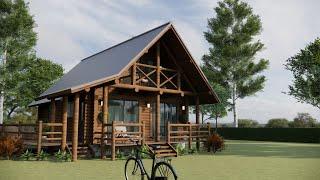 Cozy 6x7m Wooden Cabin – The Ultimate Small Home with Loft!