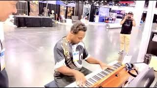 Kris Nicholson Test Drives The Donner DDP-80 at NAMM 2022 Setup Day Video 1