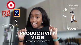 PRODUCTIVITY VLOG: Watch me get myself together! Running errands, grocery haul, hair day, etc.