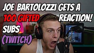 Joe Bartolozzi reacts to a 100 gifted subs (Twitch)