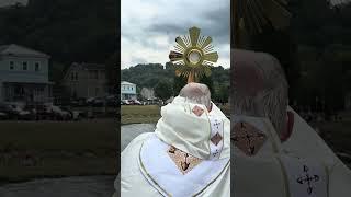 6.22.24 Bishop Mark Brennan Giving Benediction (3) during the Eucharistic Pilgrimage on the Ohio.