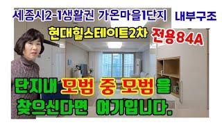 316.주거 만족도가 높은세종시 가온마을1단지현대힐스테이트 34평 내부구조 평면도 입지 소개 영상