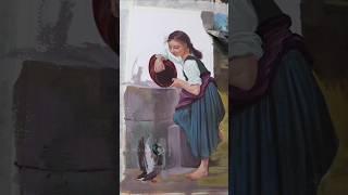 Poster Color Girl Pouring Water Painting | #art #artlover #painting #drawing #exploreart #explore