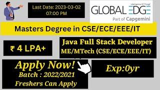 Global Edge Off Campus Hiring | 4 LPA+ | ME/MTech |  #jobforfresher #jobs #recruitment2023