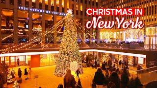 NEW YORK Christmas Walk  Holiday Season in Manhattan  Walking Tour 4K