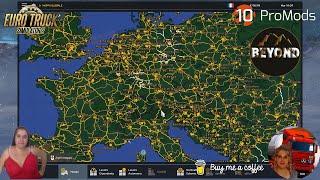 Euro Truck Simulator 2 (1.53) Promods 2.73 maps and Beyond map Combo + DLC's & Mods