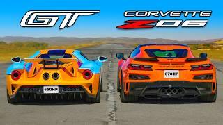 Ford GT v Corvette Z06: DRAG RACE