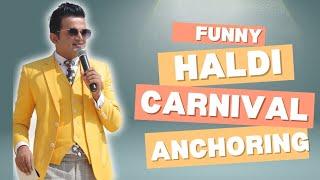 Anchoring Haldi Carnival at Raffles Udaipur | Wedding Anchor | Girish Sharma