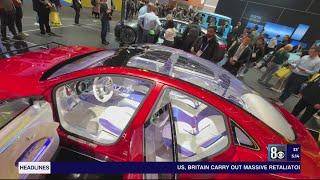 Futuristic cars on display at CES 2024