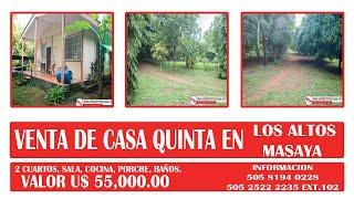 Propiedades en Nicaragua se vende casa quinta en los altos, masaya