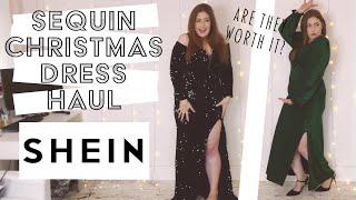 SHEIN SEQUIN SPARKLY DRESS HAUL | CHRISTMAS DRESSES | FESTIVE PARTY DRESS TRY ON