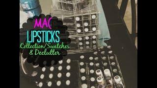 MAC LIPSTICK COLLECTION SWATCHES/DECLUTTER | PART 1