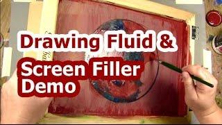 Screenprinting with Drawing Fluid and Screen Filler