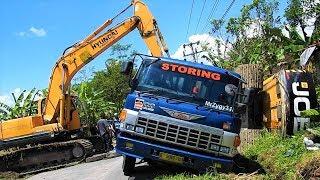 Excavator Accident JCB JS205SC Self Loader Truck Heavy Recovery Extended