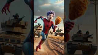 Spider-Man and His Fried Chicken Escape | Spider-Man vs The Police #shorts #spiderman #marvel