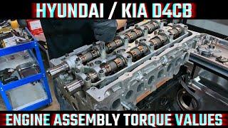 HYUNDAI / KIA D4CB ENGINE TORQUE SPECS | H1 GRAND STAREX PORTER H100 I800 ILOAD IMAX OVERHAUL