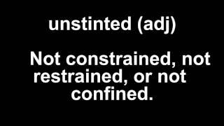 Video Vocabulary - Unstinted Definition