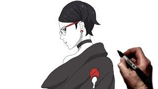 How To Draw Sarada | Step By Step | Two Blue Vortex