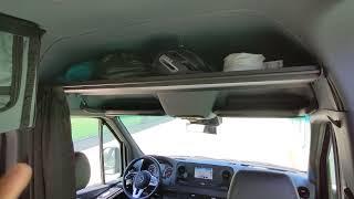 White Top Adventures all aluminum headliner shelf for 2019+ sprinter van now with curtain rod $299