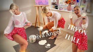 Diva Angel's Trendy Red Skirt Look | High Heels & White Top Style | Fashion & Magic Day