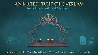 Animated Vtuber Props, Steampunk Twitch Overlay, Stream Fantasy Mechanical Asset, Dark Academia