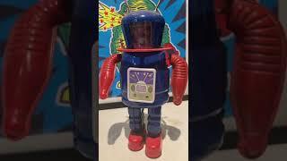 Tin Astro Scout Spaceman X-27 Explorer Windup Reproduction (Blue Version)