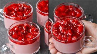 Strawberry Pudding Dessert | Delicious Strawberry Dessert | Easy Strawberry pudding | N'Oven