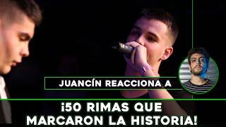 ¡JUANCÍN REACCIONA a 50 RIMAS QUE MARCARON LA HISTORIA DEL FREESTYLE!