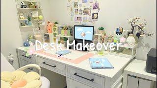 اعاده تنسيق مكتبي وجوله سريعة في ايكيا + مشتريات my cozy desk makeover minimal aesthetic, organising