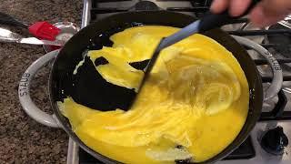 Scrambled Eggs On Enameled Cast Iron