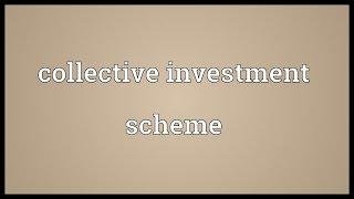 Collective investment scheme Meaning