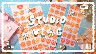 STUDIO VLOG  문구사장 브이로그  집에서 스티커 만들기  캐논 픽스마 프린터/ 크리컷 개봉기  수제 홀로그램 스티커